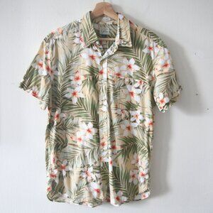 Size M - J. CREW Men's Floral 100% Cotton Button Down Casual Short Sleeve Shirt